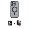 MARSİLYAN™- iPhone 15 Pro Max Kılıf Yankı Işık Özel Seri - Siyah 3D Antistatik Mat Seramik Nano Ekran Koruyucu + PVD Metal Kamera Lens - TU