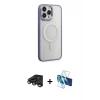 MARSİLYAN™- iPhone 15 Pro Max Kılıf Yankı Işık Özel Seri - Siyah 3D Antistatik Seramik Nano Ekran Koruyucu + Raze Metal Kamera Lens - TMGI