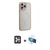 MARSİLYAN™- iPhone 15 Pro Max Kılıf Yankı Işık Özel Seri - Siyah 3D Antistatik Seramik Nano Ekran Koruyucu + PVD Metal Kamera Lens - GI