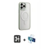 MARSİLYAN™- iPhone 15 Pro Max Kılıf Yankı Işık Özel Seri - Siyah 3D Antistatik Seramik Nano Ekran Koruyucu + PVD Metal Kamera Lens - GI