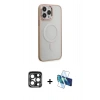 MARSİLYAN™- iPhone 15 Pro Max Kılıf Yankı Işık Özel Seri - Siyah 3D Antistatik Seramik Nano Ekran Koruyucu + PVD Metal Kamera Lens - LT