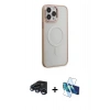 MARSİLYAN™- iPhone 15 Pro Max Kılıf Yankı Işık Özel Seri - Siyah 3D Antistatik Seramik Nano Ekran Koruyucu + Raze Metal Kamera Lens - LT