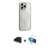 MARSİLYAN™- iPhone 15 Pro Max Kılıf Yankı Işık Özel Seri - Siyah 3D Antistatik Seramik Nano Ekran Koruyucu + Raze Metal Kamera Lens - SH