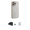 MARSİLYAN™- iPhone 15 Pro Max Kılıf Yankı Işık Özel Seri - Siyah Bilvis 0.18mm Plus Cam Ekran Koruyucu + Raze Metal Kamera Lens - LT