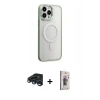 MARSİLYAN™- iPhone 15 Pro Max Kılıf Yankı Işık Özel Seri - Siyah Bilvis 3D Cam Ekran Koruyucu + Raze Metal Kamera Lens - LT