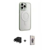 MARSİLYAN™- iPhone 15 Pro Max Kılıf Yankı Işık Özel Seri - Siyah Bilvis 3D Cam Ekran Koruyucu + Raze Metal Kamera Lens - SH