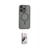 MARSİLYAN™- iPhone 15 Pro Max Kılıf Yankı Işık Özel Seri - Siyah Bilvis 3D Mat Cam Ekran Koruyucu