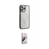 MARSİLYAN™- iPhone 15 Pro Max Kılıf Yankı Işık Özel Seri - Siyah Bilvis 3D Mat Cam Ekran Koruyucu