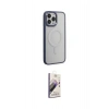 MARSİLYAN™- iPhone 15 Pro Max Kılıf Yankı Işık Özel Seri - Siyah Bilvis 3D Mat Cam Ekran Koruyucu