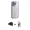 MARSİLYAN™- iPhone 15 Pro Max Kılıf Yankı Işık Özel Seri - Siyah Bilvis 3D Mat Cam Ekran Koruyucu + Raze Metal Kamera Lens - SH