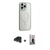 MARSİLYAN™- iPhone 15 Pro Max Kılıf Yankı Işık Özel Seri - Siyah Bilvis Hayalet Cam Ekran Koruyucu + Raze Metal Kamera Lens - GS