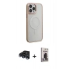 MARSİLYAN™- iPhone 15 Pro Max Kılıf Yankı Işık Özel Seri - Siyah Bilvis Hayalet Cam Ekran Koruyucu + Raze Metal Kamera Lens - LT