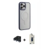 MARSİLYAN™- iPhone 15 Pro Max Kılıf Yankı Işık Özel Seri - Siyah Bilvis Hayalet Cam Ekran Koruyucu + Raze Metal Kamera Lens - LT