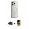 MARSİLYAN™- iPhone 15 Pro Max Kılıf Yankı Işık Özel Seri - Siyah Buffer Cam Ekran Koruyucu + Raze Metal Kamera Lens - TMGI