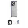 MARSİLYAN™- iPhone 15 Pro Max Kılıf Yankı Işık Özel Seri - Siyah Joko Magic 5D Cam + PVD Metal Kamera Lens - TU