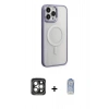 MARSİLYAN™- iPhone 15 Pro Max Kılıf Yankı Işık Özel Seri - Siyah Joko Magic 5D Cam + PVD Metal Kamera Lens - GI