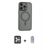 MARSİLYAN™- iPhone 15 Pro Max Kılıf Yankı Işık Özel Seri - Siyah Joko Magic 5D Cam + PVD Metal Kamera Lens - GI