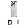 MARSİLYAN™- iPhone 15 Pro Max Kılıf Yankı Işık Özel Seri - Siyah Joko Magic 5D Cam + PVD Metal Kamera Lens - TU