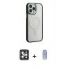 MARSİLYAN™- iPhone 15 Pro Max Kılıf Yankı Işık Özel Seri - Siyah Joko Magic 5D Cam + PVD Metal Kamera Lens - GI