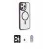 MARSİLYAN™- iPhone 15 Pro Max Kılıf Yankı Işık Özel Seri - Siyah Joko Magic 5D Cam + PVD Metal Kamera Lens - SH