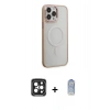 MARSİLYAN™- iPhone 15 Pro Max Kılıf Yankı Işık Özel Seri - Siyah Joko Magic 5D Cam + PVD Metal Kamera Lens - SH