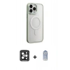 MARSİLYAN™- iPhone 15 Pro Max Kılıf Yankı Işık Özel Seri - Siyah Joko Magic 5D Cam + PVD Metal Kamera Lens - SH