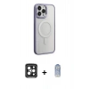 MARSİLYAN™- iPhone 15 Pro Max Kılıf Yankı Işık Özel Seri - Siyah Joko Magic 5D Cam + PVD Metal Kamera Lens - SH