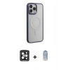 MARSİLYAN™- iPhone 15 Pro Max Kılıf Yankı Işık Özel Seri - Siyah Joko Magic 5D Cam + PVD Metal Kamera Lens - SH