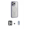 MARSİLYAN™- iPhone 15 Pro Max Kılıf Yankı Işık Özel Seri - Siyah Joko Magic 5D Cam + PVD Metal Kamera Lens - LT
