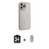 MARSİLYAN™- iPhone 15 Pro Max Kılıf Yankı Işık Özel Seri - Siyah Joko Magic 5D Cam + PVD Metal Kamera Lens - TU