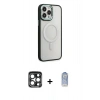 MARSİLYAN™- iPhone 15 Pro Max Kılıf Yankı Işık Özel Seri - Siyah Joko Magic 5D Cam + PVD Metal Kamera Lens - LT