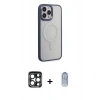 MARSİLYAN™- iPhone 15 Pro Max Kılıf Yankı Işık Özel Seri - Siyah Joko Magic 5D Cam + PVD Metal Kamera Lens - LT