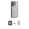 MARSİLYAN™- iPhone 15 Pro Max Kılıf Yankı Işık Özel Seri - Siyah Joko Magic 5D Cam + PVD Metal Kamera Lens - GI
