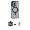 MARSİLYAN™- iPhone 15 Pro Max Kılıf Yankı Işık Özel Seri - Siyah Joko Magic 5D Cam + PVD Metal Kamera Lens - TU