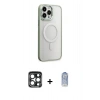 MARSİLYAN™- iPhone 15 Pro Max Kılıf Yankı Işık Özel Seri - Siyah Joko Magic 5D Cam + PVD Metal Kamera Lens - LT