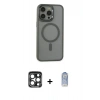 MARSİLYAN™- iPhone 15 Pro Max Kılıf Yankı Işık Özel Seri - Siyah Joko Magic 5D Cam + PVD Metal Kamera Lens - LT