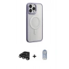 MARSİLYAN™- iPhone 15 Pro Max Kılıf Yankı Işık Özel Seri - Siyah Joko Magic 5D Cam + Raze Metal Kamera Lens - TMGI