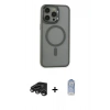 MARSİLYAN™- iPhone 15 Pro Max Kılıf Yankı Işık Özel Seri - Siyah Joko Magic 5D Cam + Raze Metal Kamera Lens - TMGI