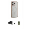 MARSİLYAN™- iPhone 15 Pro Max Kılıf Yankı Işık Özel Seri - Siyah Joko Magic 5D Hayalet Cam + Gümüş Raze Metal Kamera Lens