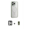 MARSİLYAN™- iPhone 15 Pro Max Kılıf Yankı Işık Özel Seri - Siyah Joko Magic 5D Hayalet Cam + PVD Metal Kamera Lens - GS
