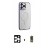 MARSİLYAN™- iPhone 15 Pro Max Kılıf Yankı Işık Özel Seri - Siyah Joko Magic 5D Hayalet Cam + PVD Metal Kamera Lens - GS