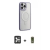MARSİLYAN™- iPhone 15 Pro Max Kılıf Yankı Işık Özel Seri - Siyah Joko Magic 5D Hayalet Cam + PVD Metal Kamera Lens - GI