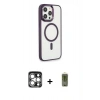 MARSİLYAN™- iPhone 15 Pro Max Kılıf Yankı Işık Özel Seri - Siyah Joko Magic 5D Hayalet Cam + PVD Metal Kamera Lens - GS