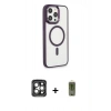 MARSİLYAN™- iPhone 15 Pro Max Kılıf Yankı Işık Özel Seri - Siyah Joko Magic 5D Hayalet Cam + PVD Metal Kamera Lens - GI