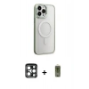 MARSİLYAN™- iPhone 15 Pro Max Kılıf Yankı Işık Özel Seri - Siyah Joko Magic 5D Hayalet Cam + PVD Metal Kamera Lens - LT