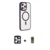 MARSİLYAN™- iPhone 15 Pro Max Kılıf Yankı Işık Özel Seri - Siyah Joko Magic 5D Hayalet Cam + PVD Metal Kamera Lens - LT