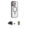 MARSİLYAN™- iPhone 15 Pro Max Kılıf Yankı Işık Özel Seri - Siyah Joko Magic 5D Hayalet Cam + Raze Metal Kamera Lens - SH