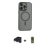 MARSİLYAN™- iPhone 15 Pro Max Kılıf Yankı Işık Özel Seri - Siyah Joko Magic 5D Hayalet Cam + Raze Metal Kamera Lens - LT
