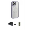 MARSİLYAN™- iPhone 15 Pro Max Kılıf Yankı Işık Özel Seri - Siyah Joko Magic 5D Hayalet Cam + Raze Metal Kamera Lens - LT