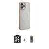 MARSİLYAN™- iPhone 15 Pro Max Kılıf Yankı Işık Özel Seri - Siyah Joko Magic 5D Hayalet Cam + PVD Metal Kamera Lens - TU